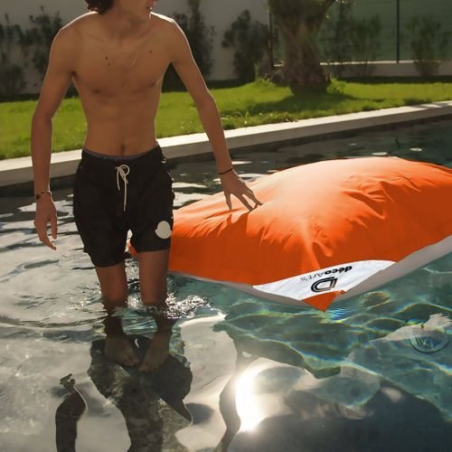 Housse Pour Pouf Géant XXL 180x140cm Flottant Pour Piscine - Orange