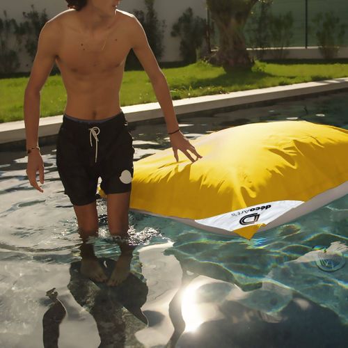 Housse Pour Pouf Géant XXL 180x140cm Flottant Pour Piscine - Jaune Miel