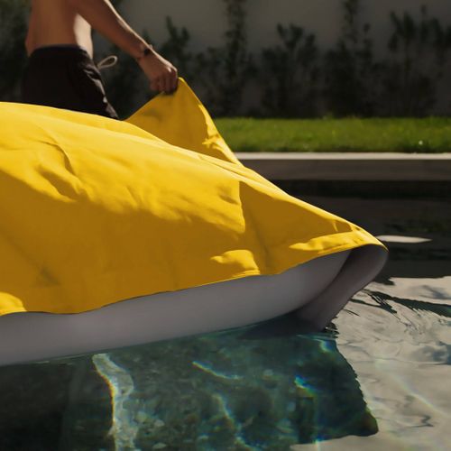 Housse Pour Pouf Géant XXL 180x140cm Flottant Pour Piscine - Jaune Miel