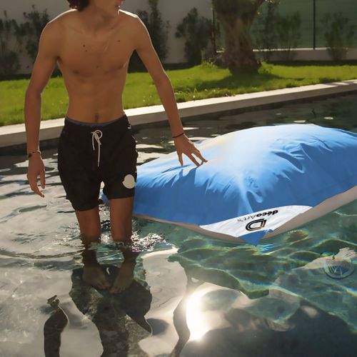 Housse Pour Pouf Géant XXL 180x140cm Flottant Pour Piscine - Bleu Pétrole