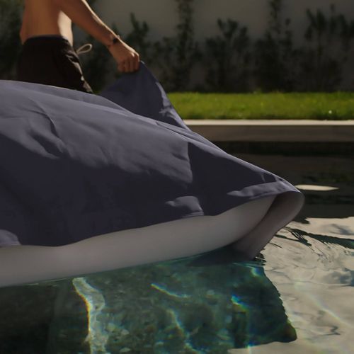Housse Pour Pouf Géant XXL 180x140cm Flottant Pour Piscine - Gris Carbone