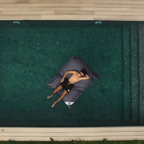 Housse Pour Pouf Géant XXL 180x140cm Flottant Pour Piscine - Gris Carbone