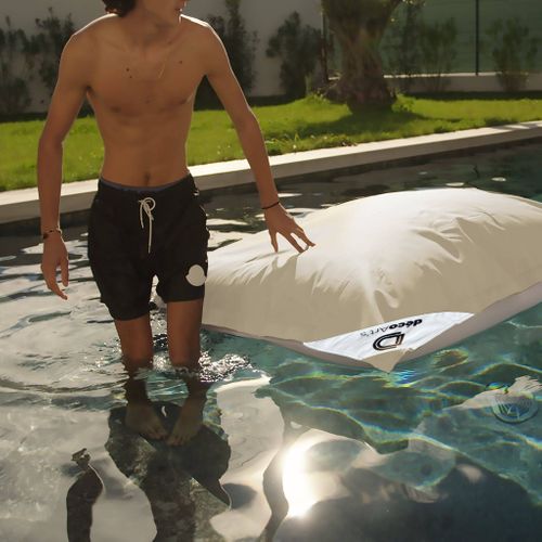 Housse Pour Pouf Géant XXL 180x140cm Flottant Pour Piscine - Beige