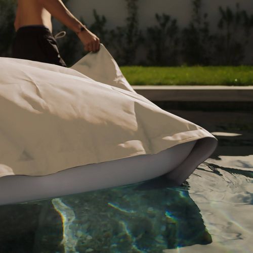 Housse Pour Pouf Géant XXL 180x140cm Flottant Pour Piscine - Beige