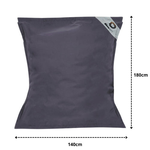 Housse Pour Pouf Géant XXL 180x140cm Intérieur Et Extérieur - Gris Carbone