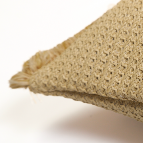 Coussin Effet Raphia - à Bande - Rectangle - 50x30cm