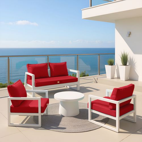 Coussins Pour Salon De Jardin Déhoussable 60x70cm Rouge