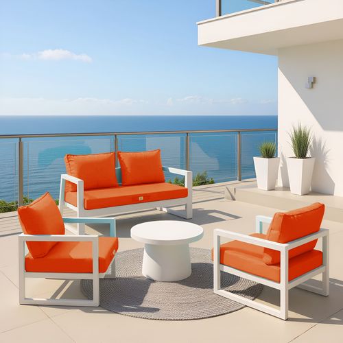 Coussins Pour Salon De Jardin Déhoussable 60x70cm Orange