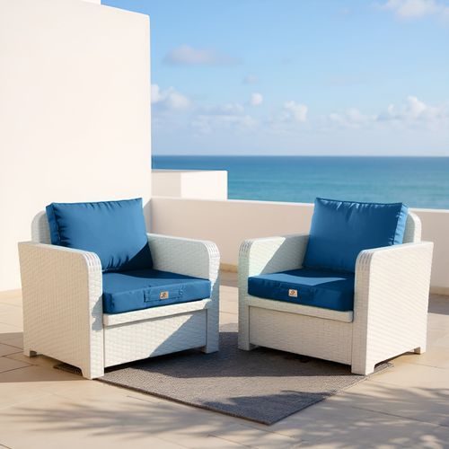 Coussins Pour Salon De Jardin Déhoussable 60x70cm Bleu Pétrole