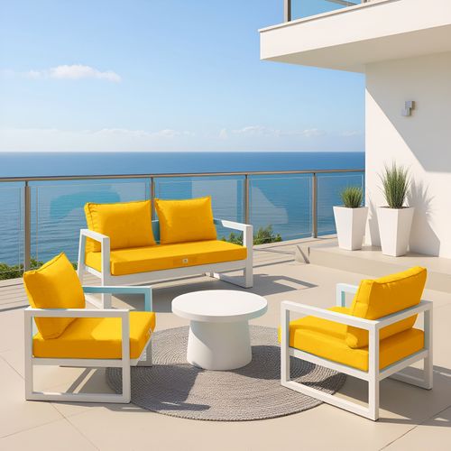 Coussins Pour Salon De Jardin Déhoussable 50x60cm Jaune