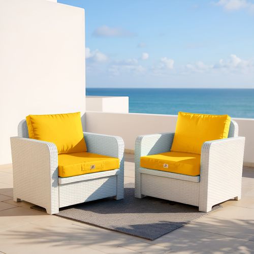 Coussins Pour Salon De Jardin Déhoussable 50x60cm Jaune