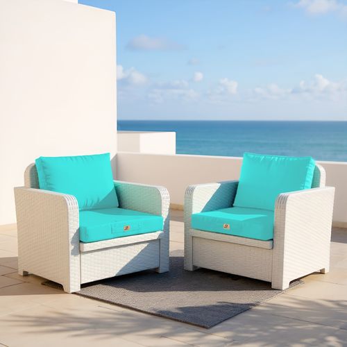 Coussins Pour Salon De Jardin Déhoussable 50x60cm Bleu Caraïbes