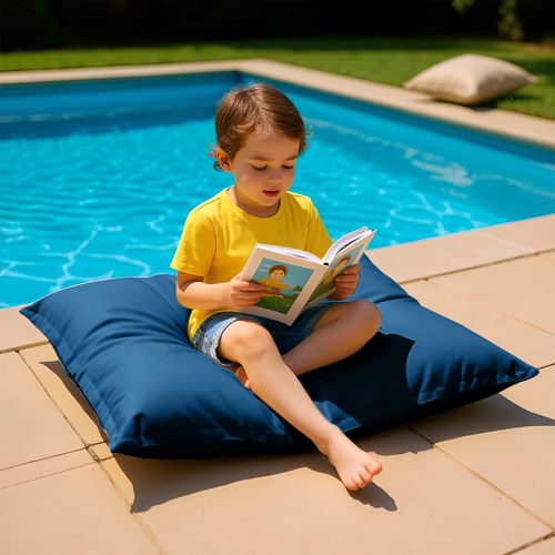 Housse Pour Pouf Géant XL 120x80cm - Bleu Pétrole