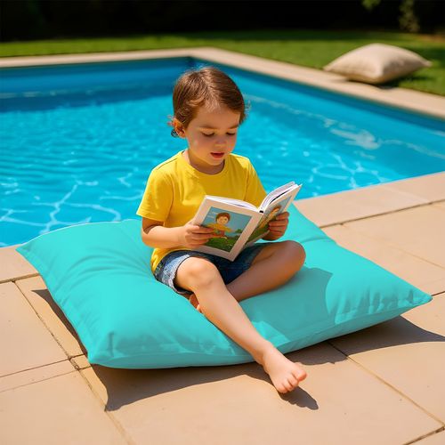 Housse Pour Pouf Géant XL 120x80cm - Bleu Caraïbes