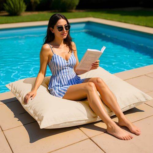 Housse Pour Pouf Géant XL 120x80cm - Beige