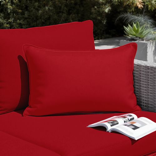 Coussins Extérieur,  Déhoussable, Lot De 2, 60x35cm - Rouge