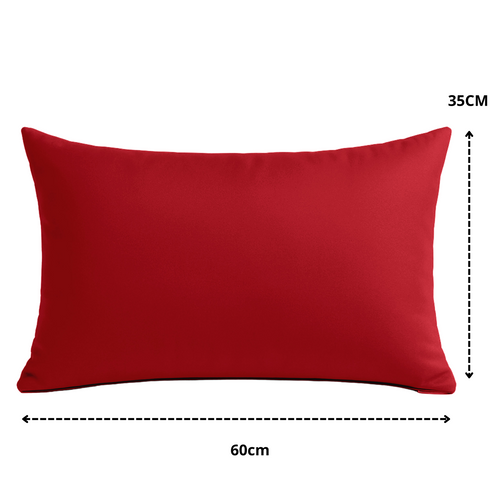 Coussins Extérieur,  Déhoussable, Lot De 2, 60x35cm - Rouge