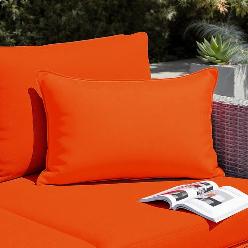 Coussins Extérieur, Déhoussable, Lot De 2, 60x35cm - Orange