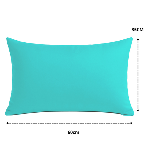 Coussins Extérieur, Déhoussable, Lot De 2, 60x35cm - Bleu Caraibes