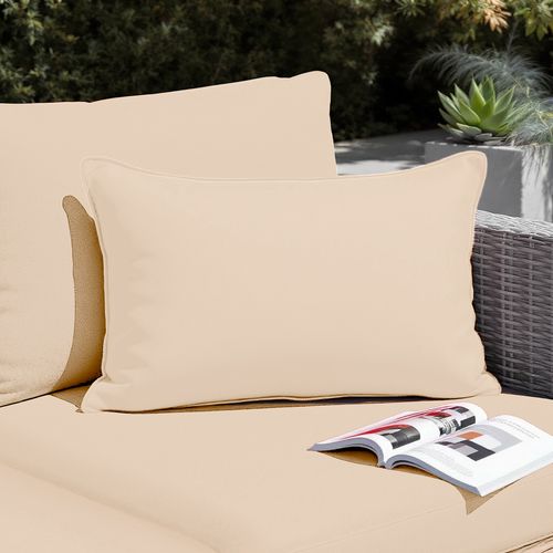 Coussins Extérieur, Déhoussable, Lot De 2, 60x35cm - Beige