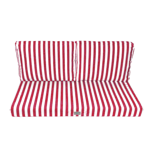 Coussins Pour Salon De Jardin Déhoussable 120x60cm Rayure Rouge