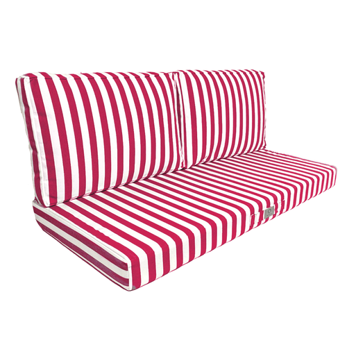 Coussins Pour Salon De Jardin Déhoussable 120x60cm Rayure Rouge