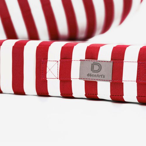 Coussins Pour Salon De Jardin Déhoussable 60x60cm Rayure Rouge