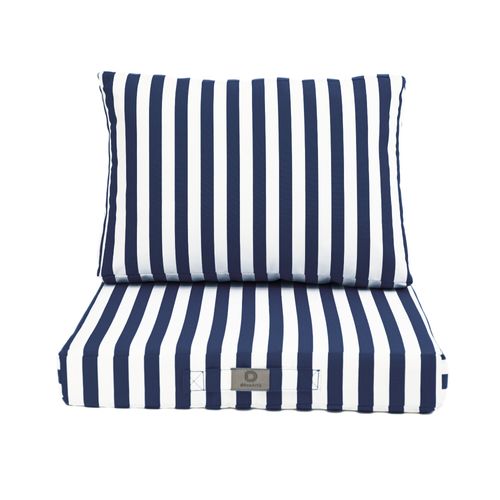 Coussins Pour Salon De Jardin Déhoussable 60x60cm Rayure Bleu Marine