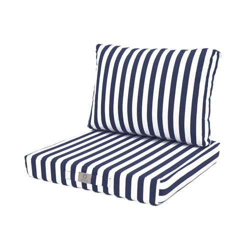 Coussins Pour Salon De Jardin Déhoussable 60x60cm Rayure Bleu Marine