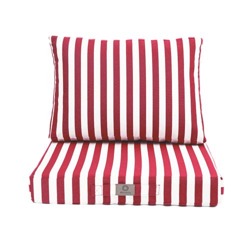 Coussins Pour Salon De Jardin Déhoussable 50x50cm Rayure Rouge