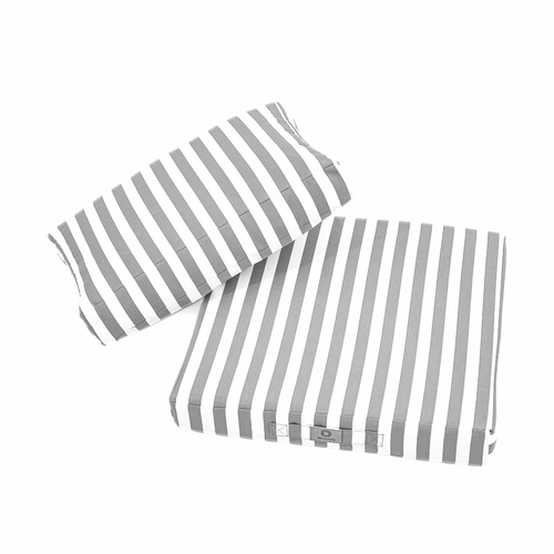 Coussins Pour Salon De Jardin Déhoussable 50x50cm Rayure Gris Clair