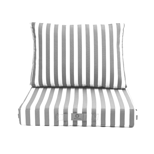 Coussins Pour Salon De Jardin Déhoussable 50x50cm Rayure Gris Clair