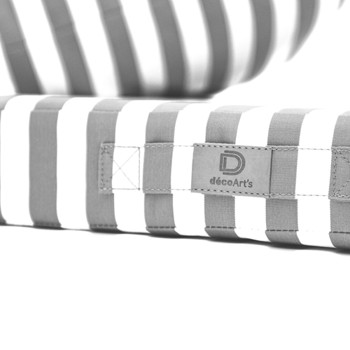 Coussins Pour Salon De Jardin Déhoussable 50x50cm Rayure Gris Clair