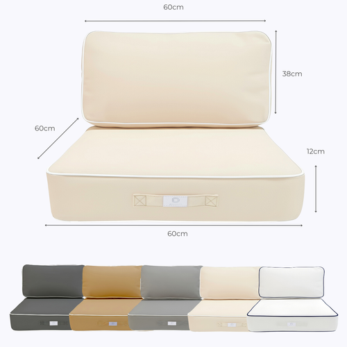 Coussins Salon Jardin Premium Déhoussable 60x60cm Jaune Beurre