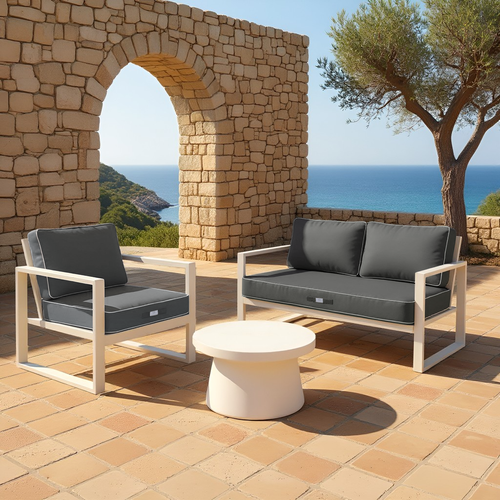 Coussins Salon Jardin Premium Déhoussable 60x60cm Gris Foncé