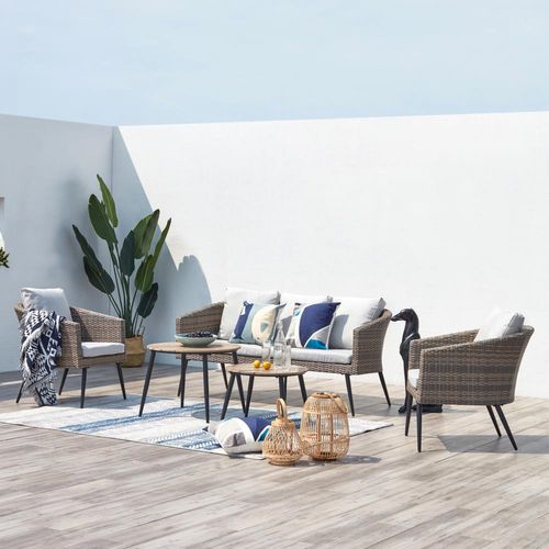 Tibouta, Salon De Balcon 5 Places Résine Tressée