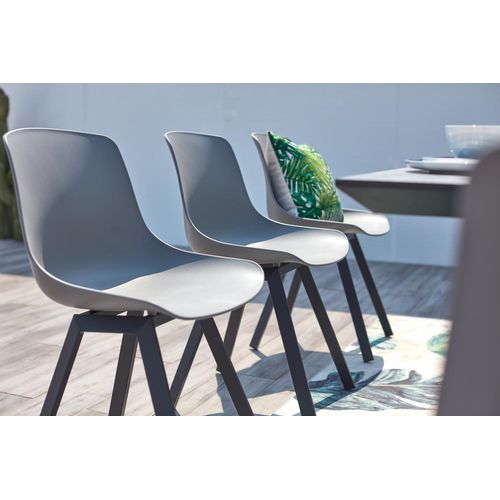 Temara, Salon De Jardin Aluminium Et Plateau Aspect Ciment