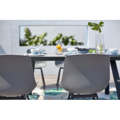 Temara, Salon De Jardin Aluminium Et Plateau Aspect Ciment