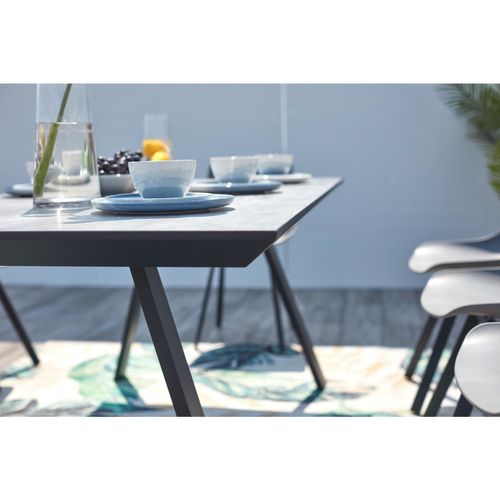 Temara, Salon De Jardin Aluminium Et Plateau Aspect Ciment