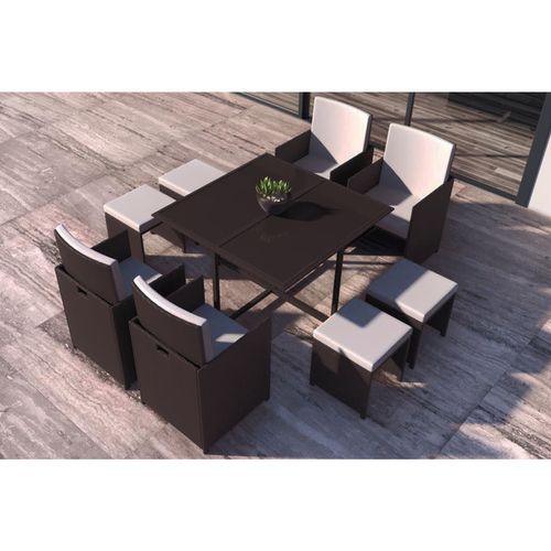 Salon de jardin Florida Marron/blanc 8 Places