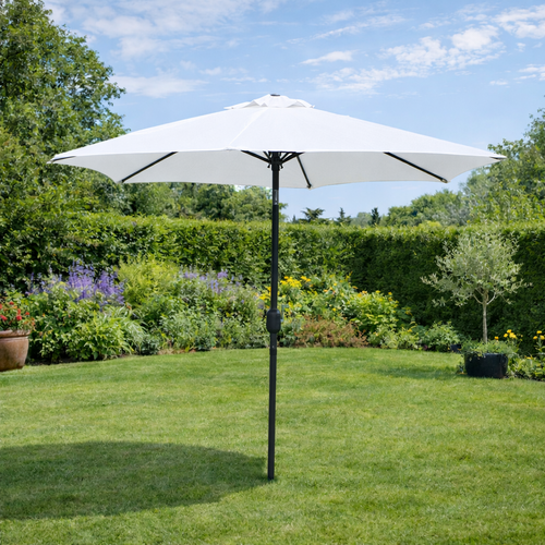 Come - Parasol Circulaire 2.5 X 2.5 Droit Écru En Aluminium