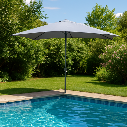 Spezia - Parasol Rectangulaire 3x2 Droit Gris En Aluminum