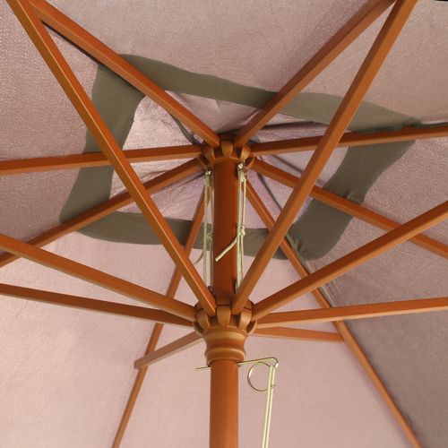 Matera - Parasol Carré Droit 2.5x2.5 Gris Mât En Bois