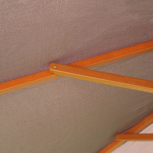 Matera - Parasol Carré Droit 2.5x2.5 Gris Mât En Bois