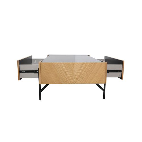 Sequoia - Table Basse En Bois Clair Avec Grand Tiroir