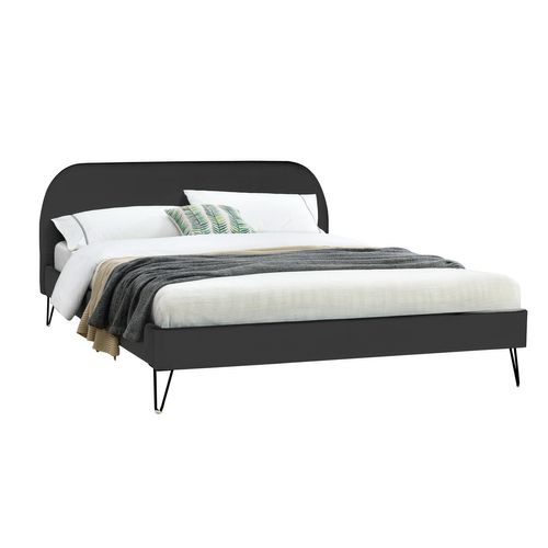 Phoenix - Lit Velours Noir 140 X 190 Cm