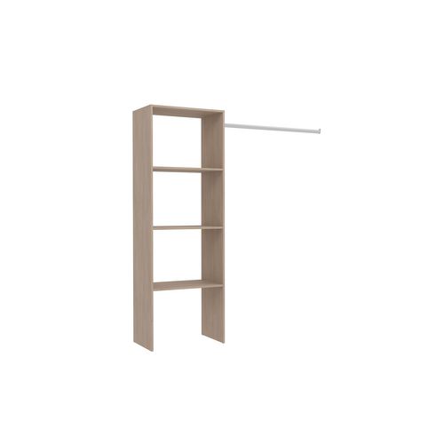 Elysée - Dressing Bois Avec 3 Étagères Et Une Penderie : 160 X 40 X 180 Cm