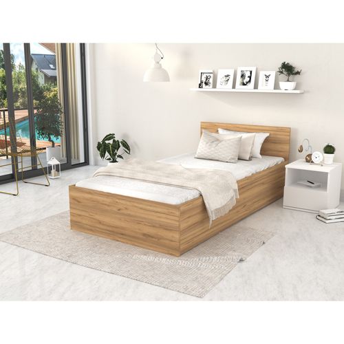 Lit Coffre Panama 90x190  - Sommier Inclus Chêne