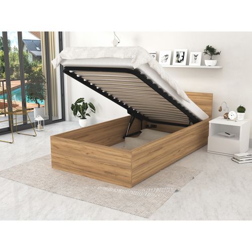 Lit Coffre Panama 90x190  - Sommier Inclus Chêne