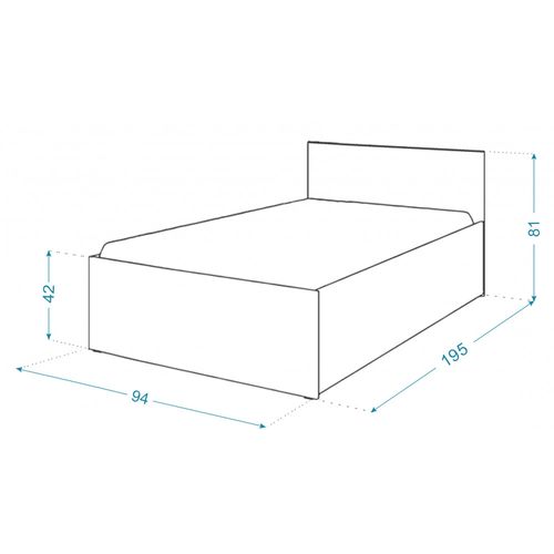 Lit Coffre Panama 90x190  - Sommier Inclus Chêne